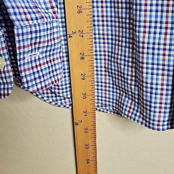 Ralph Lauren Polo Slim Fit Blue Red Plaid Casual Button Down Shirt Long Sleeve L - Picture 5 of 7